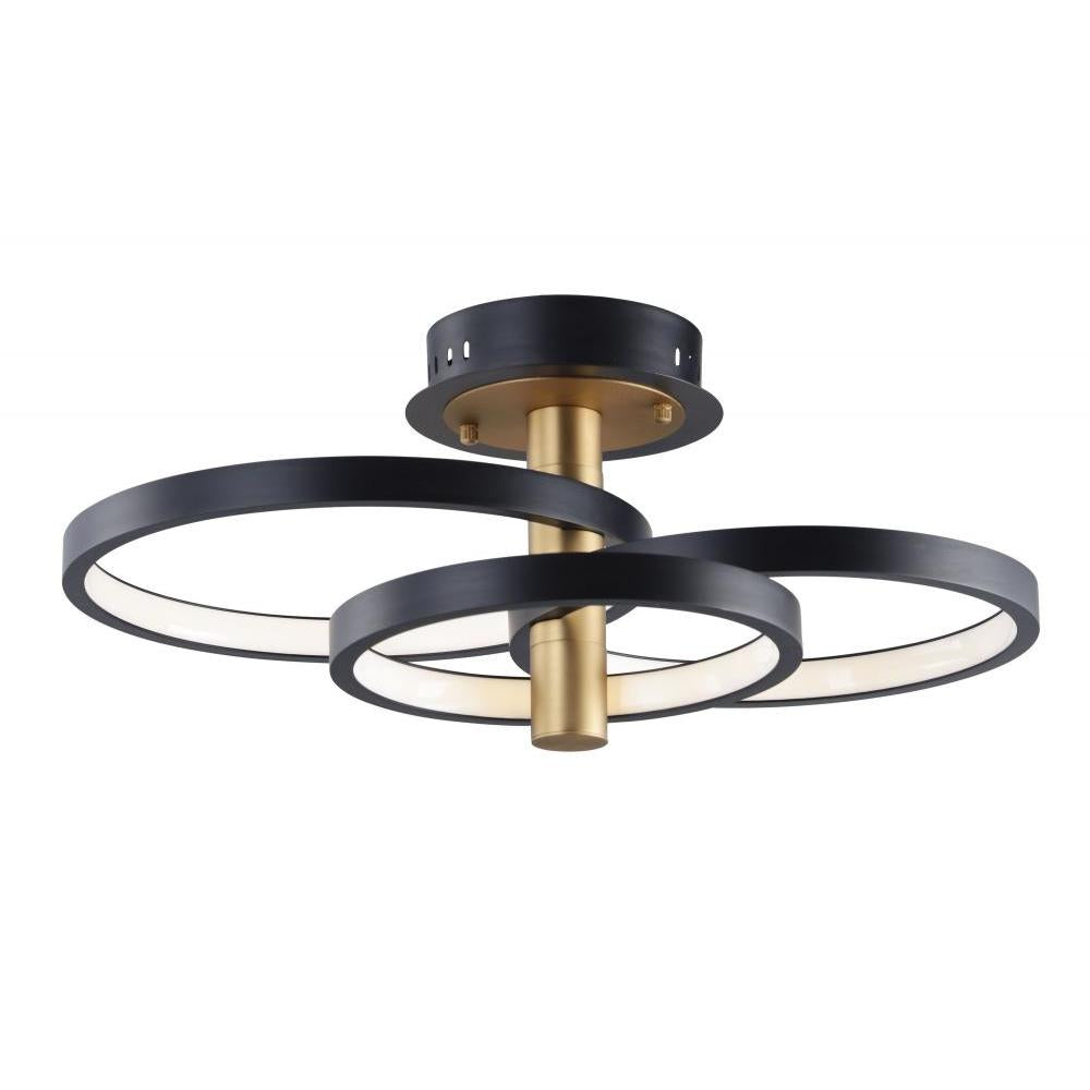 15.75 Inch Flush Mount – Black / Gold