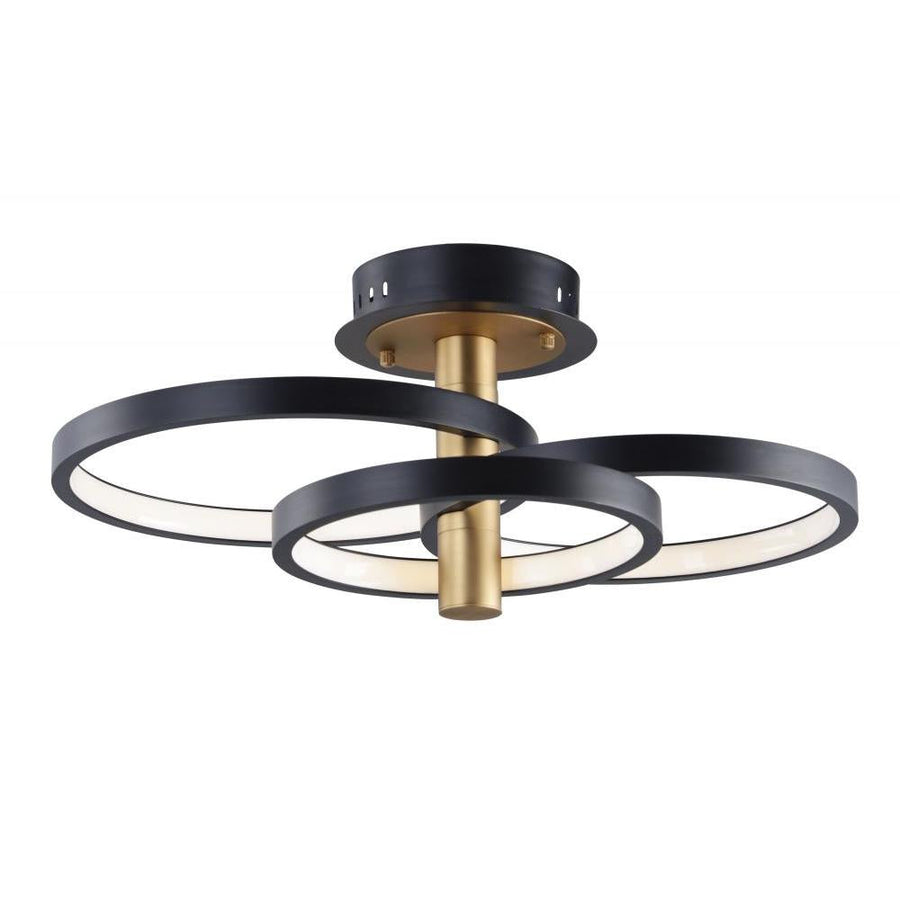 15.75 Inch Flush Mount – Black / Gold