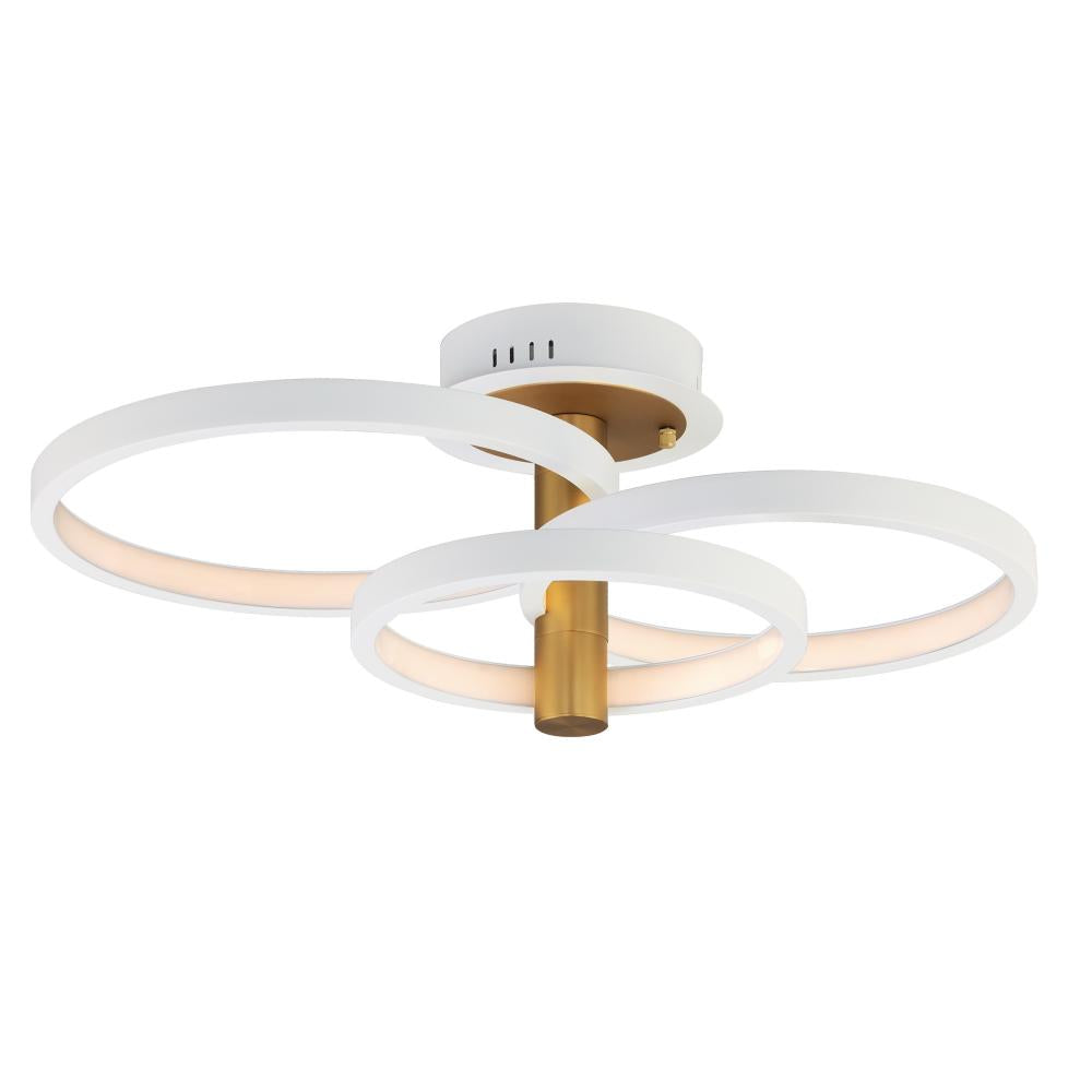 Hoopla 15.75 Inch Semi – White/Gold – E24323-WTGLD