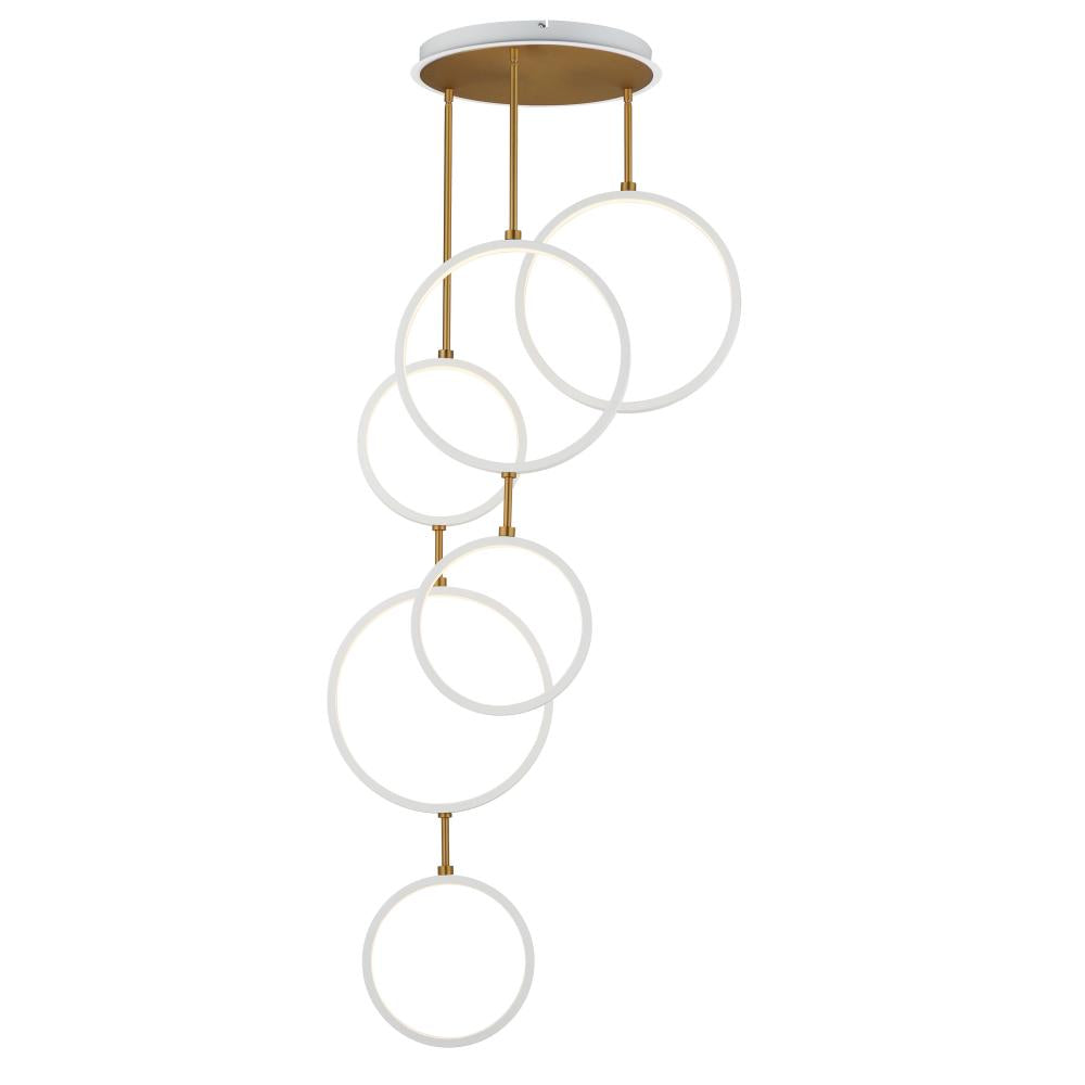 Hoopla 25 Inch Single Pendant – White/Gold – E24325-WTGLD