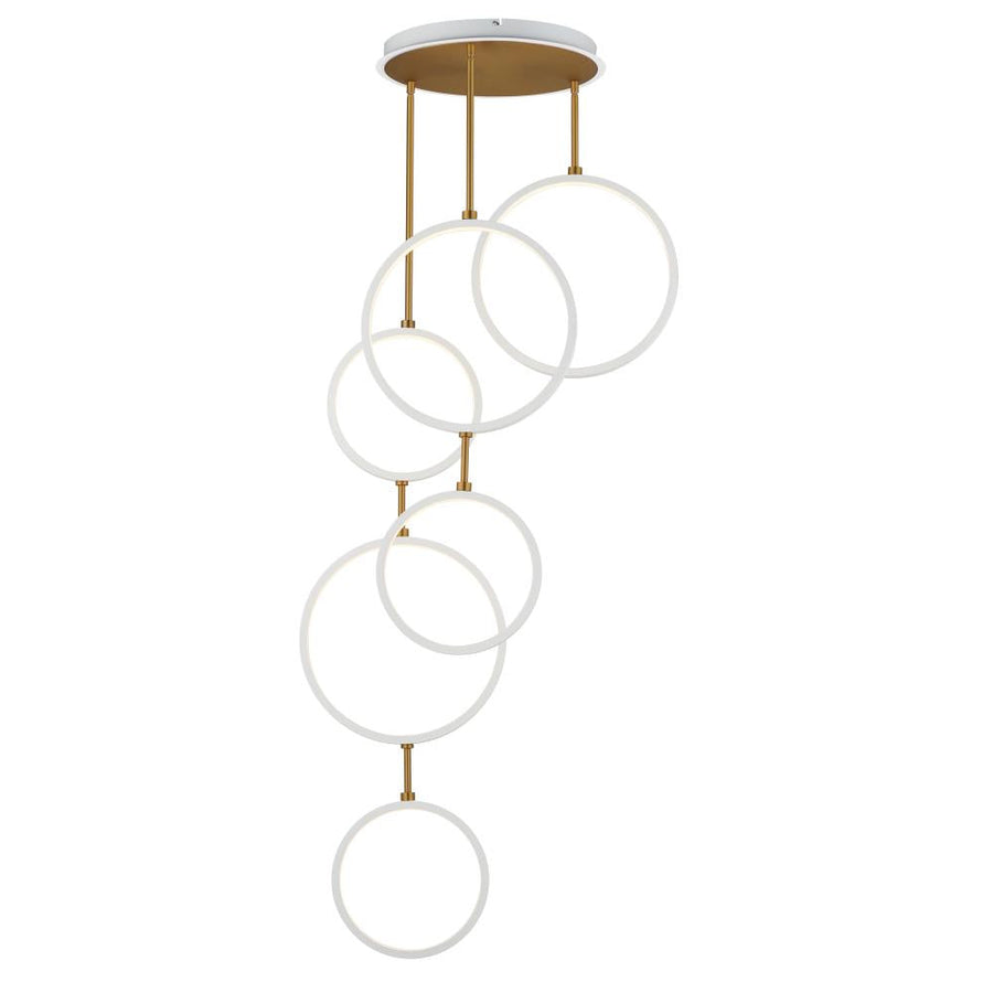 Hoopla 25 Inch Single Pendant – White/Gold – E24325-WTGLD