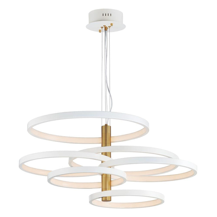 Hoopla 45.25 Inch Single Pendant – White/Gold – E24327-WTGLD