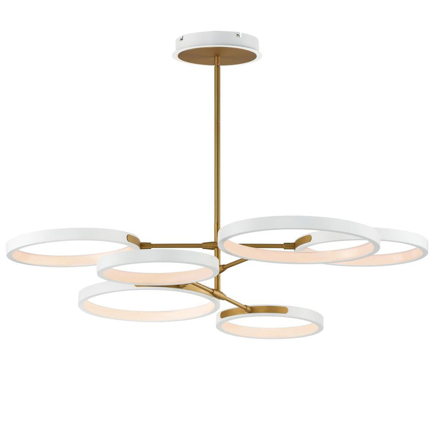 Hoopla 47.25 Inch Single Pendant – White/Gold – E24328-WTGLD