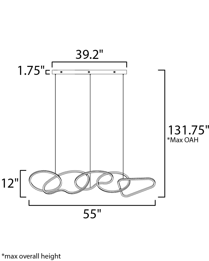 55 Inch Linear Pendant – Brushed Champagne