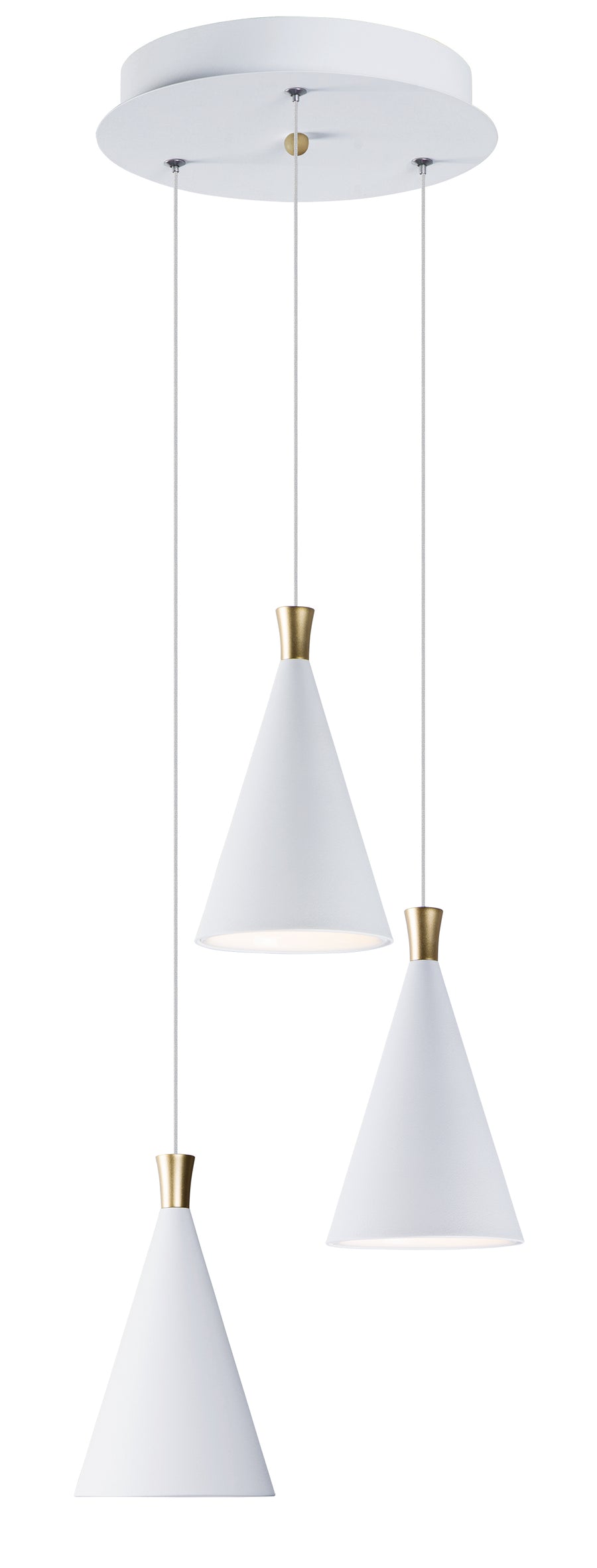ET2 Lighting E24623-WTMG Multi-Light Pendant - White / Metallic Gold