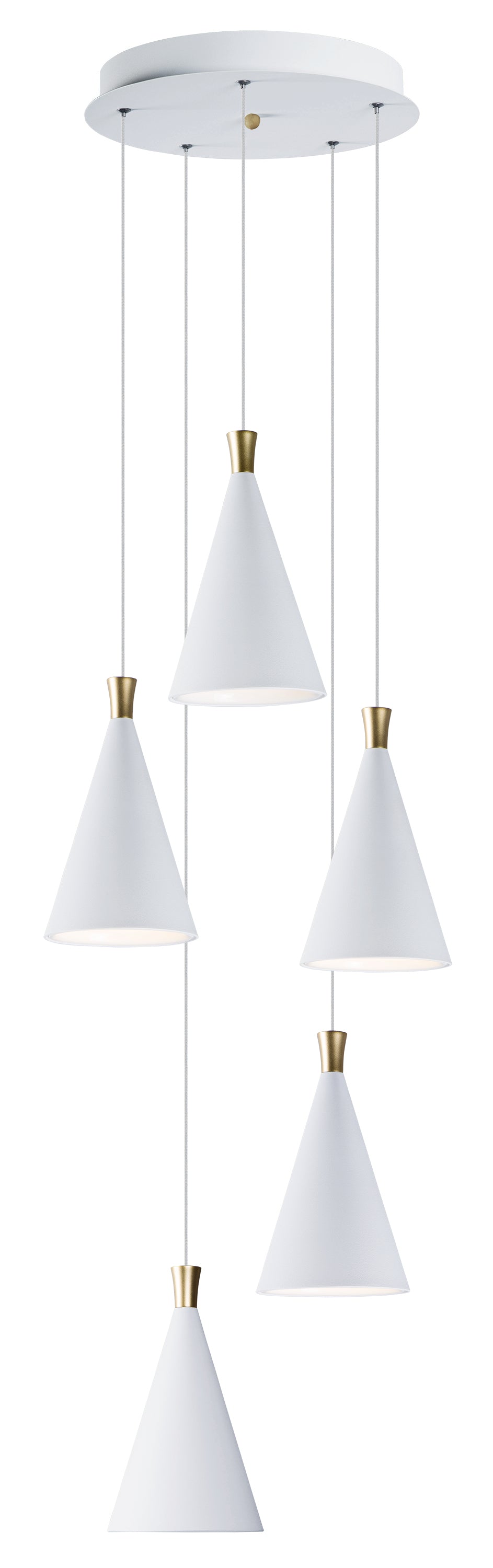 ET2 Lighting E24625-WTMG Multi-Light Pendant - White / Metallic Gold