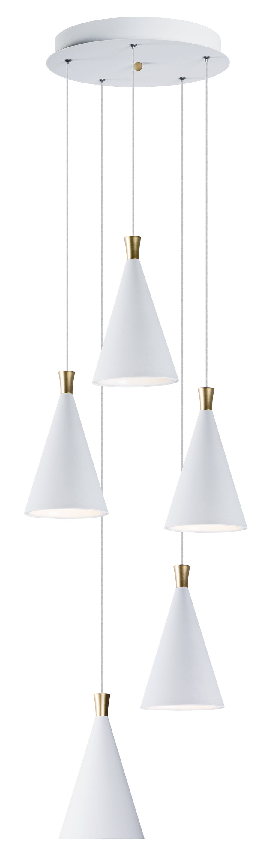 ET2 Lighting E24625-WTMG Multi-Light Pendant - White / Metallic Gold