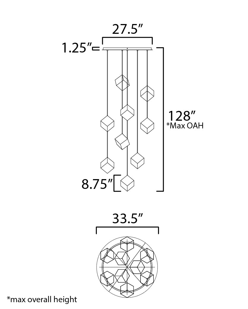 33.5 Inch Pendant – French Gold