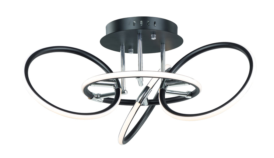 ET2 Lighting E24721-BKPC Flush Mount - Black / Polished Chrome