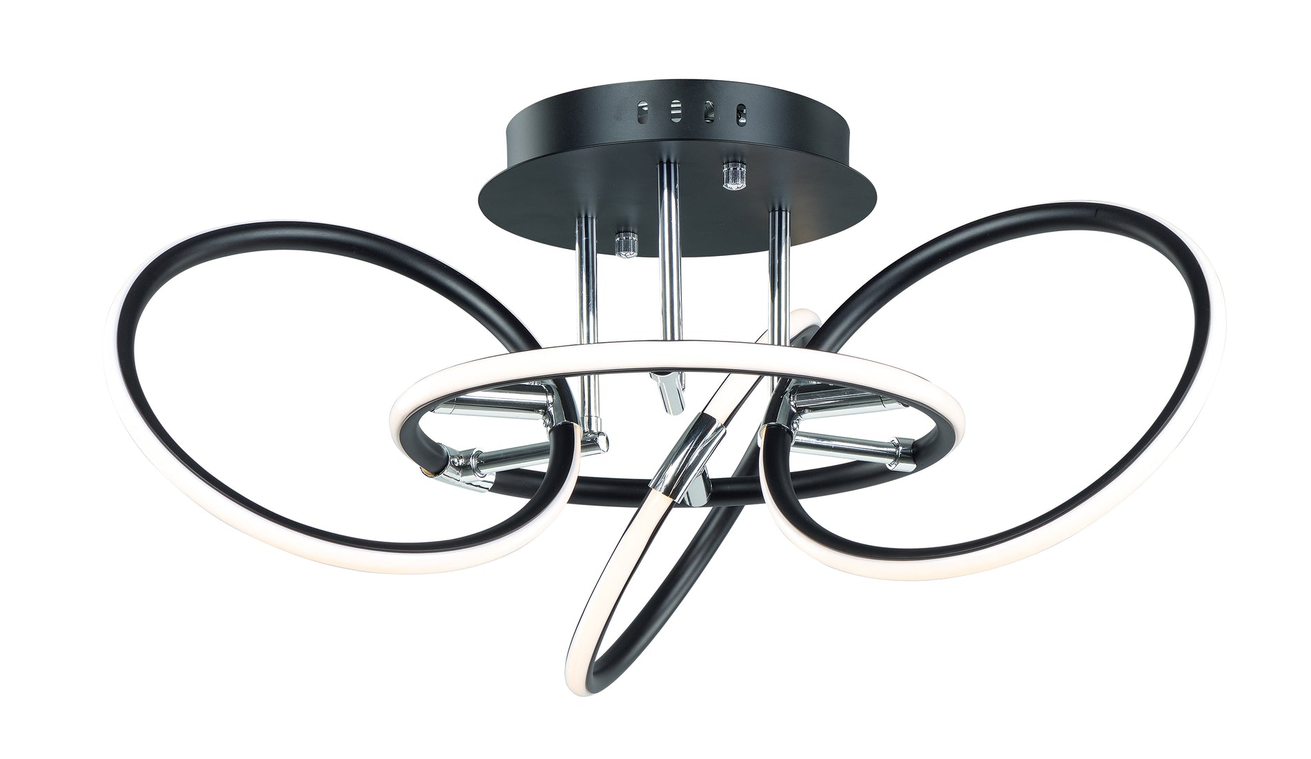 ET2 Lighting E24721-BKPC Flush Mount - Black / Polished Chrome