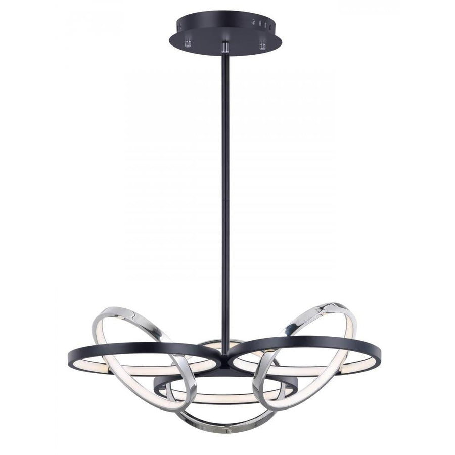 26 Inch Pendant – Black / Polished Chrome