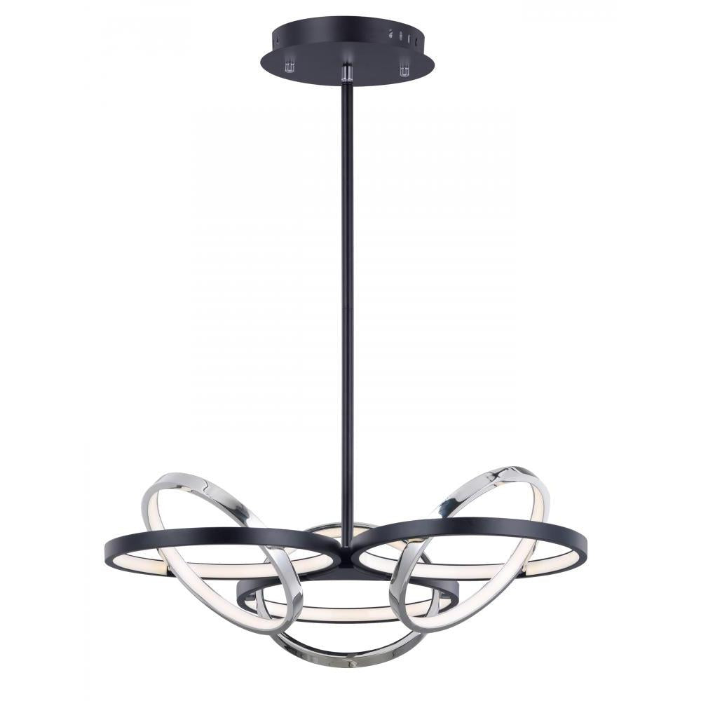 26 Inch Pendant – Black / Polished Chrome