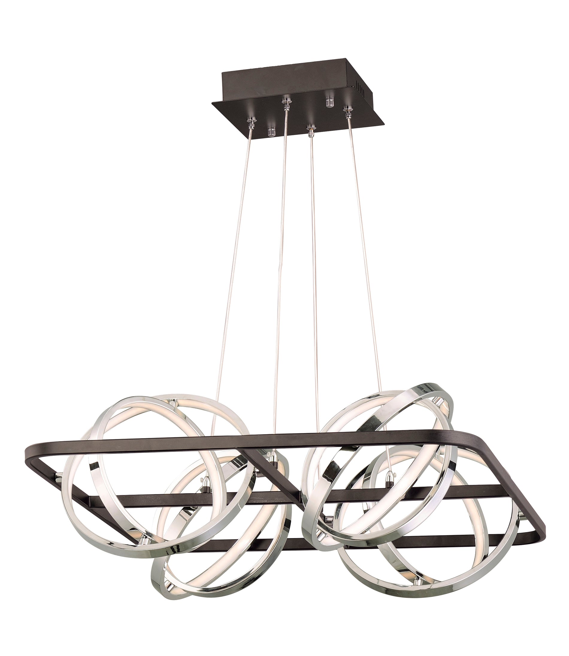 ET2 Lighting E24789-BKPC Single Pendant - Black / Polished Chrome