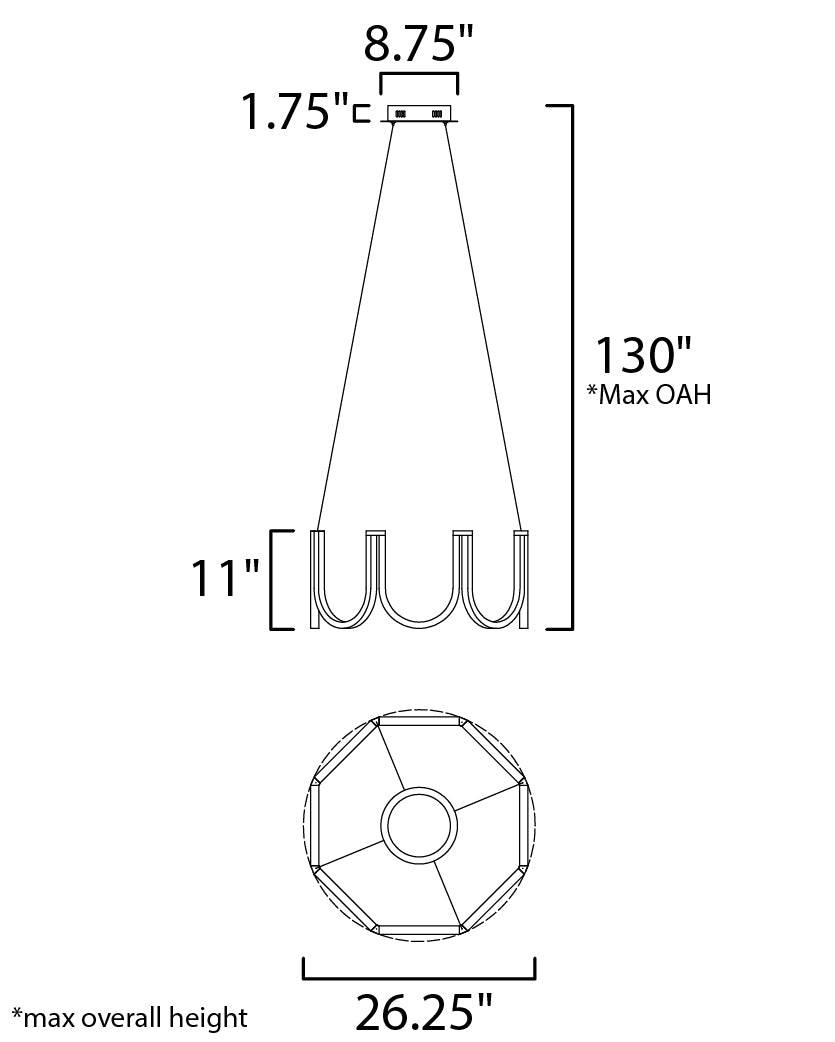 26.25 Inch Pendant – Brushed Champagne