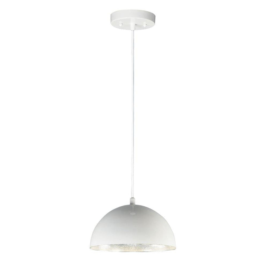 14 Inch Pendant – Gloss White / Aluminum