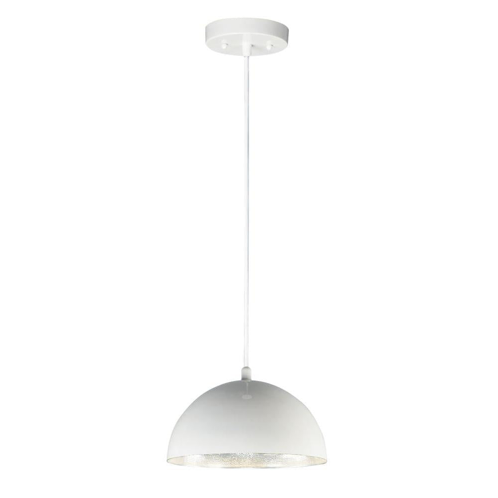 14 Inch Pendant – Gloss White / Aluminum