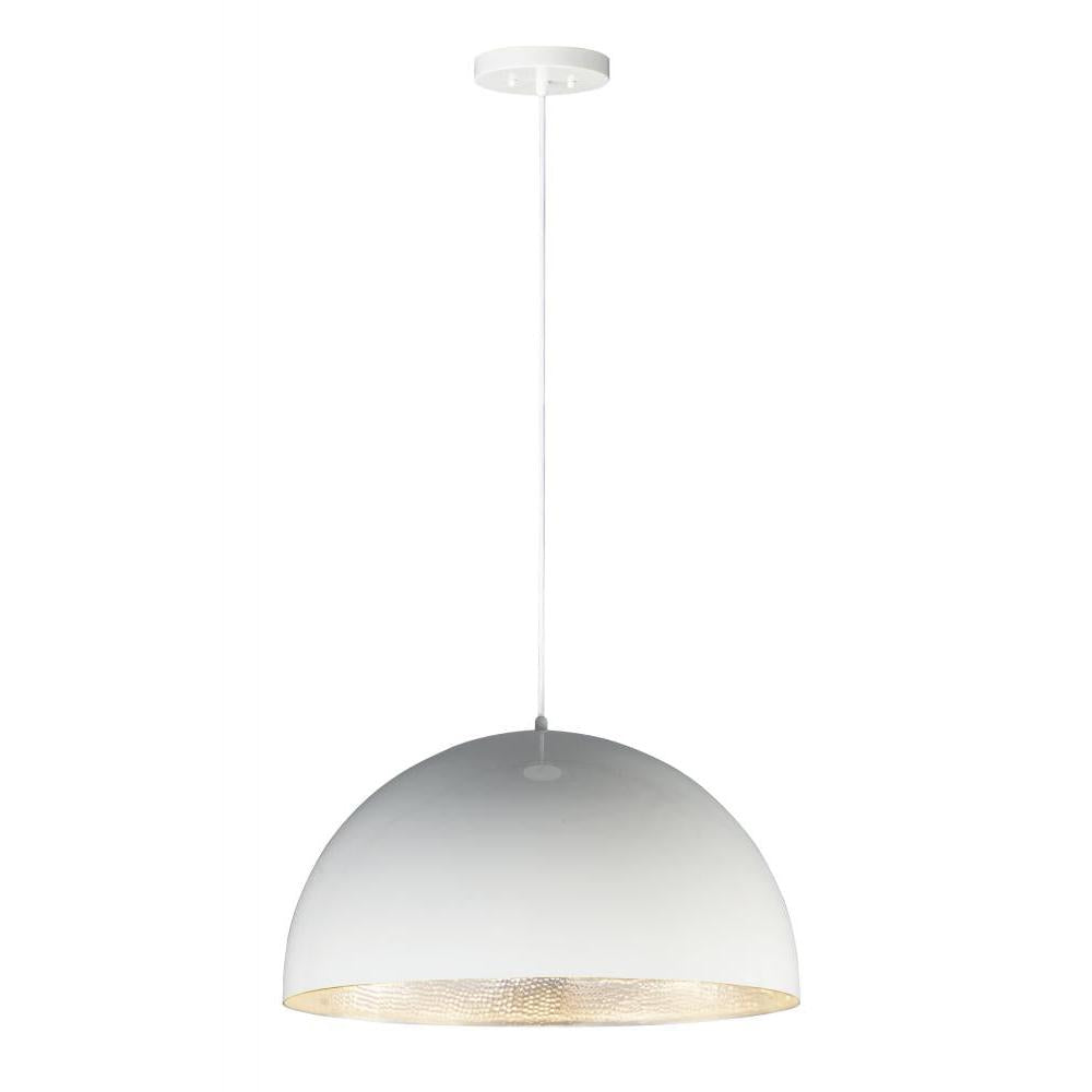 24 Inch Pendant – Gloss White / Aluminum