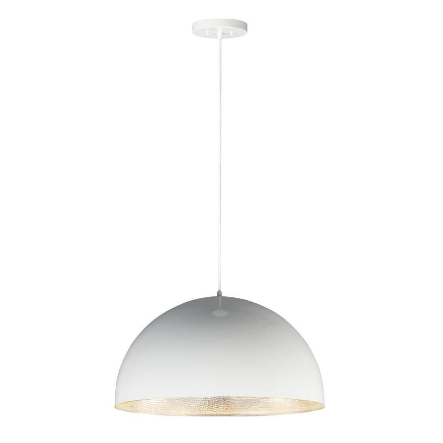 24 Inch Pendant – Gloss White / Aluminum