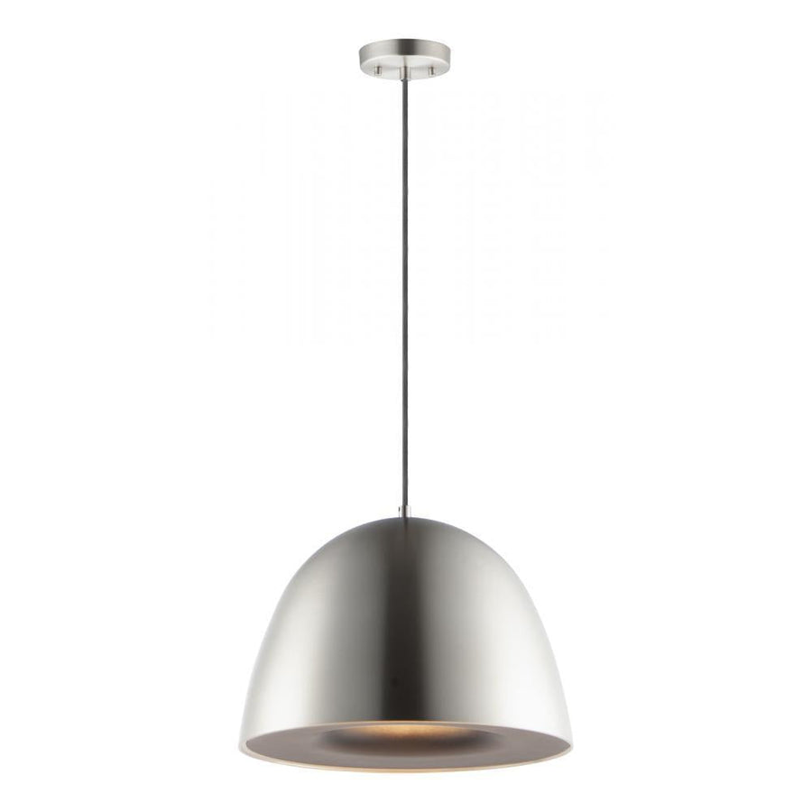 15.75 Inch Pendant – Satin Nickel / Black