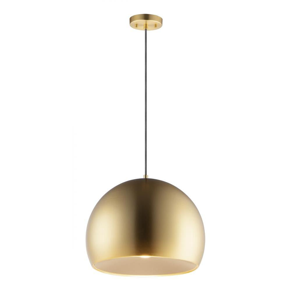 15.75 Inch Pendant – Satin Brass / Coffee
