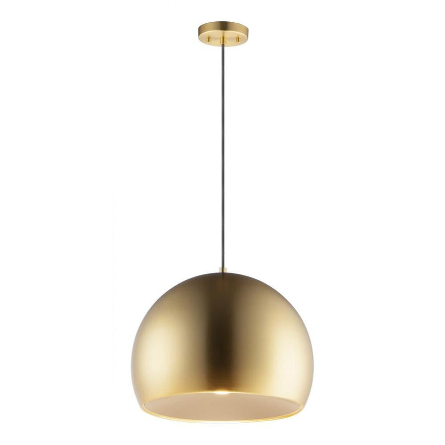 15.75 Inch Pendant – Satin Brass / Coffee