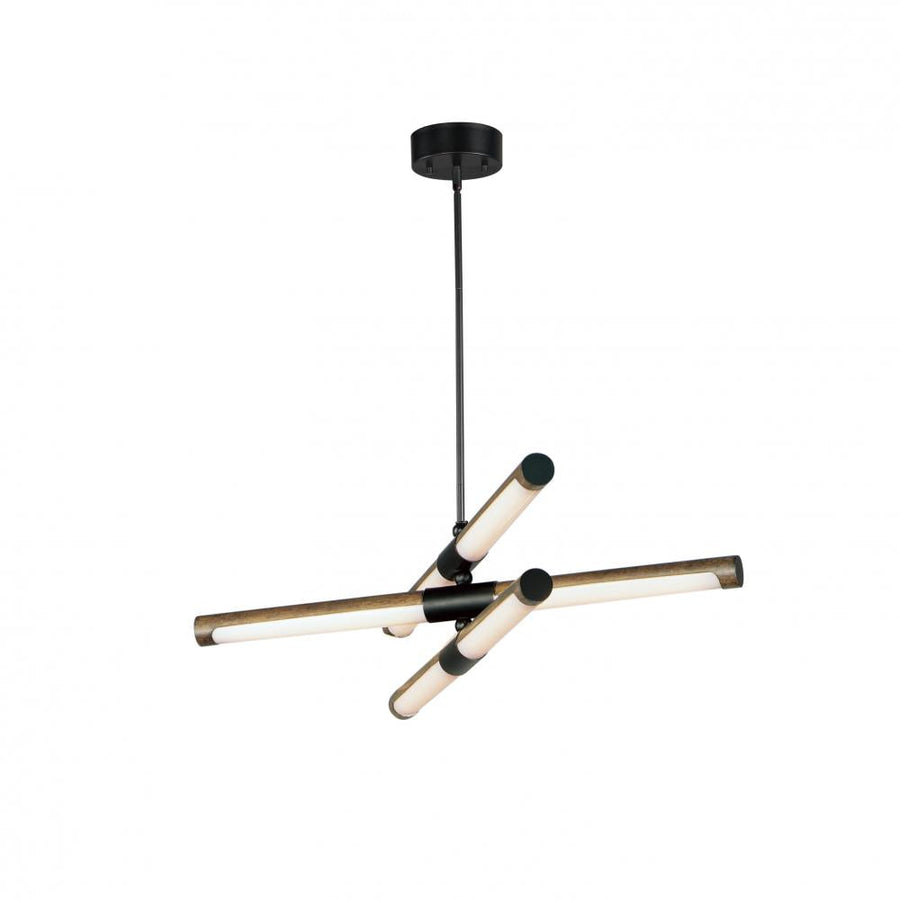 28 Inch Linear Pendant – Antique Pecan / Black