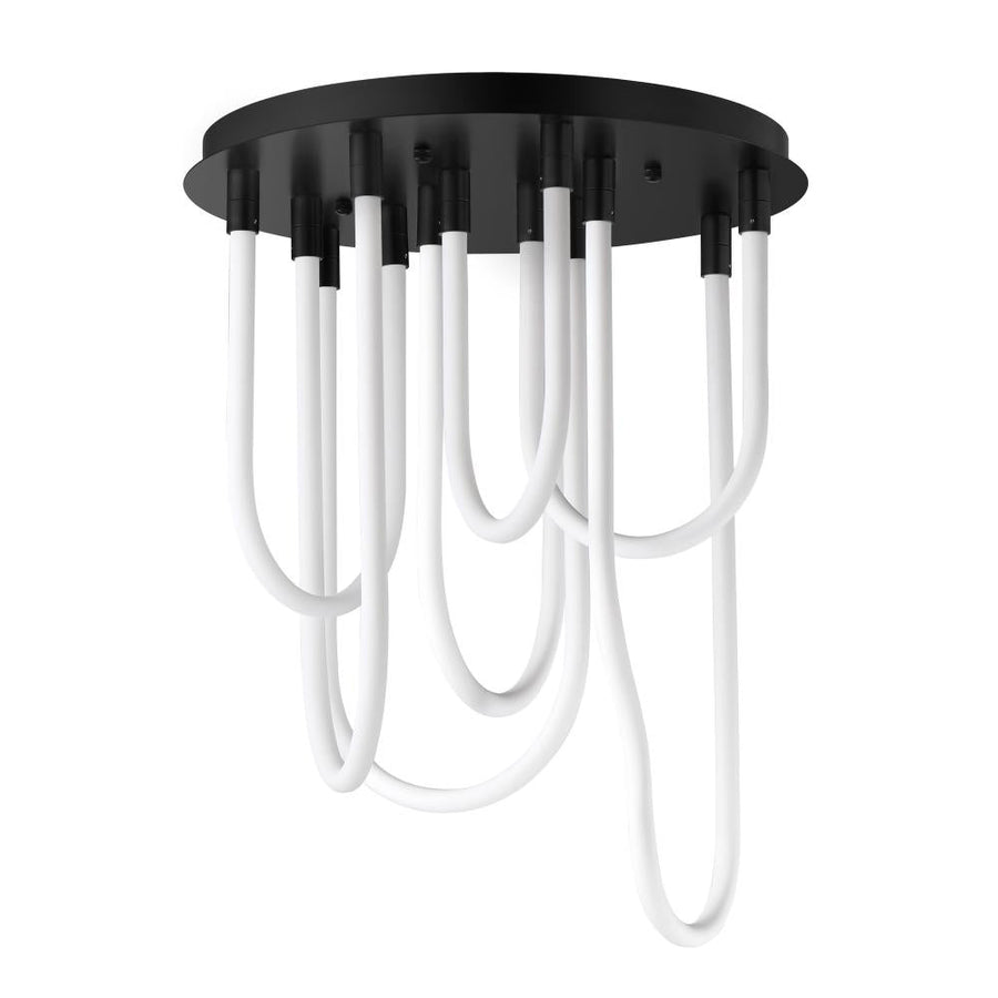 Soleil 20 Inch Flush Mount Chandelier – Black – E24987-BK