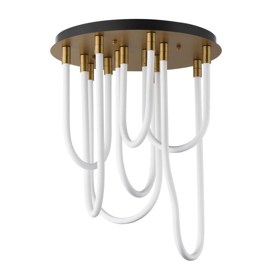 Soleil 20 Inch Flush Mount Chandelier – Natural Aged Brass – E24987-NAB