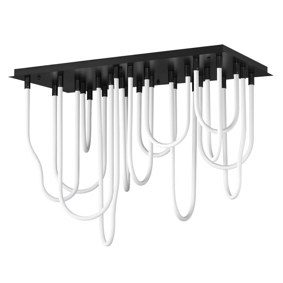 Soleil 20 Inch Flush Mount Chandelier – Black – E24989-BK