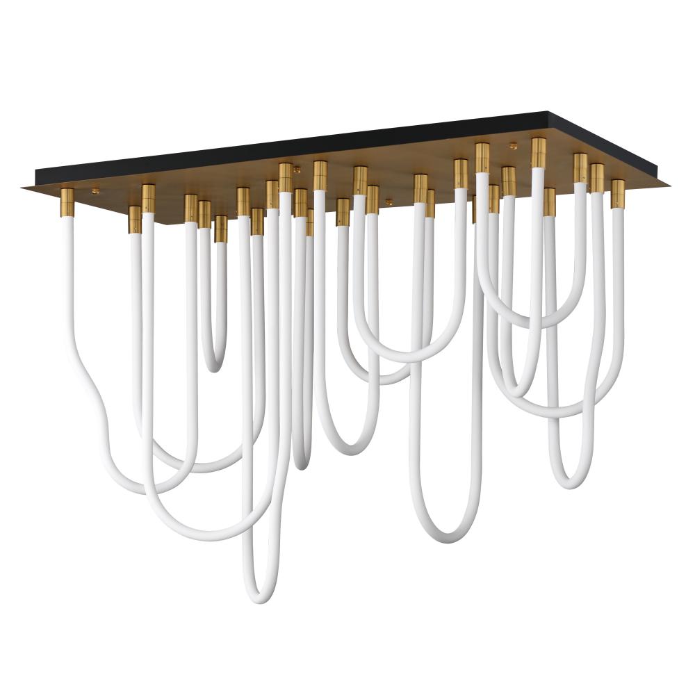 Soleil 20 Inch Flush Mount Chandelier – Natural Aged Brass – E24989-NAB