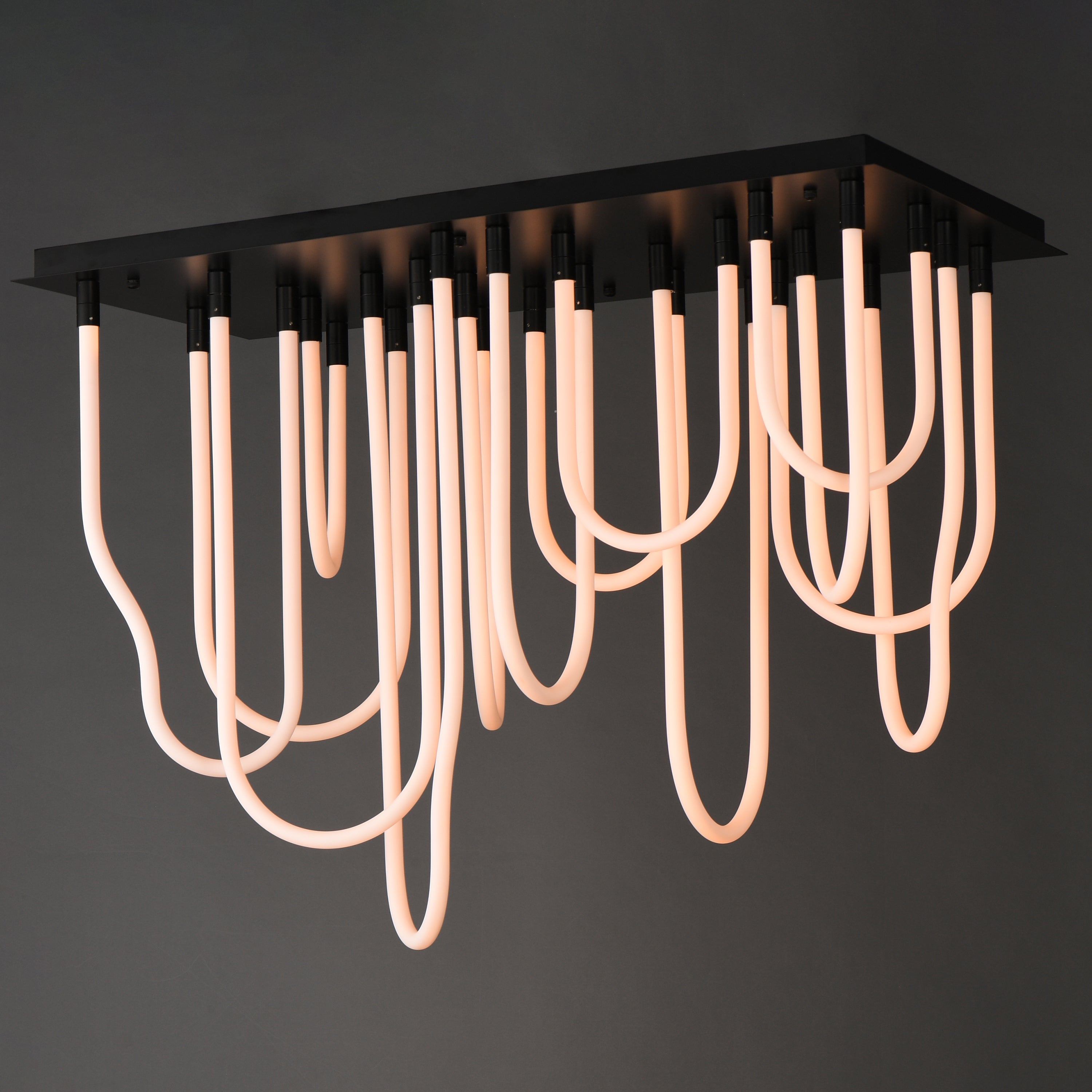 Soleil 20 Inch Flush Mount Chandelier – Black – E24989-BK