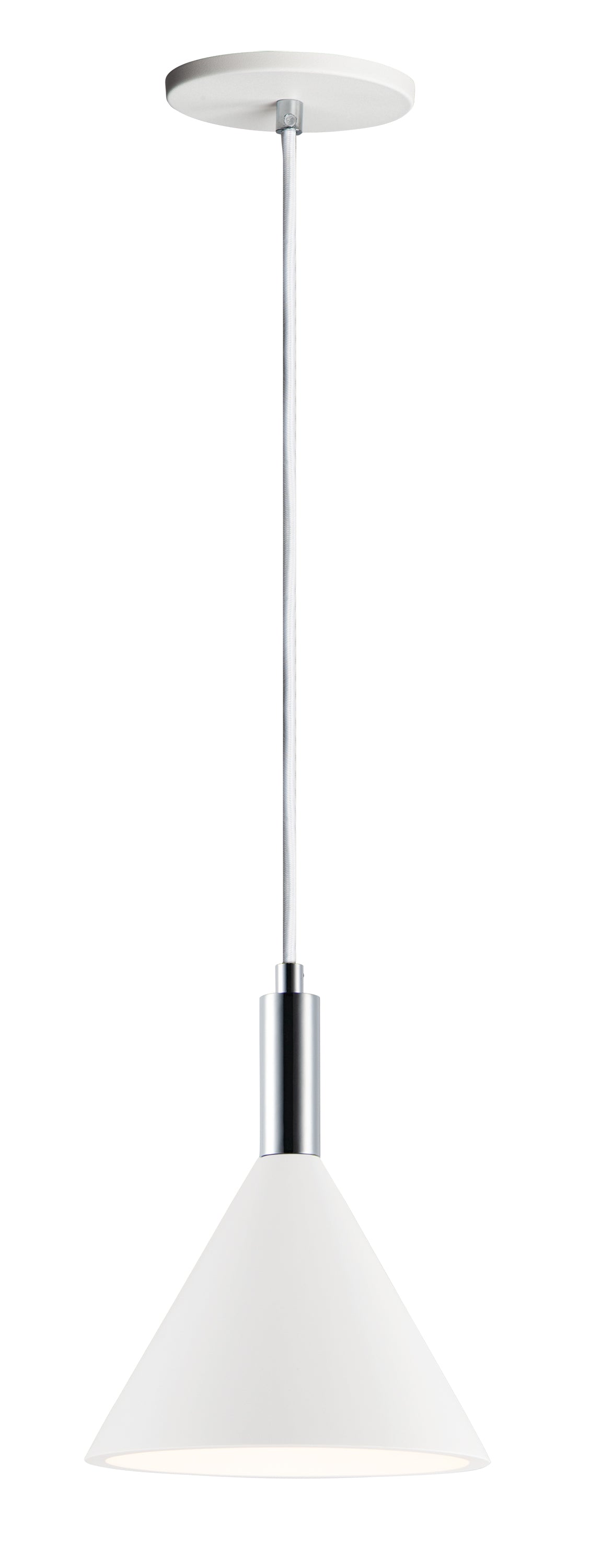ET2 Lighting E25033-WTPC Single Pendant - White / Polished Chrome