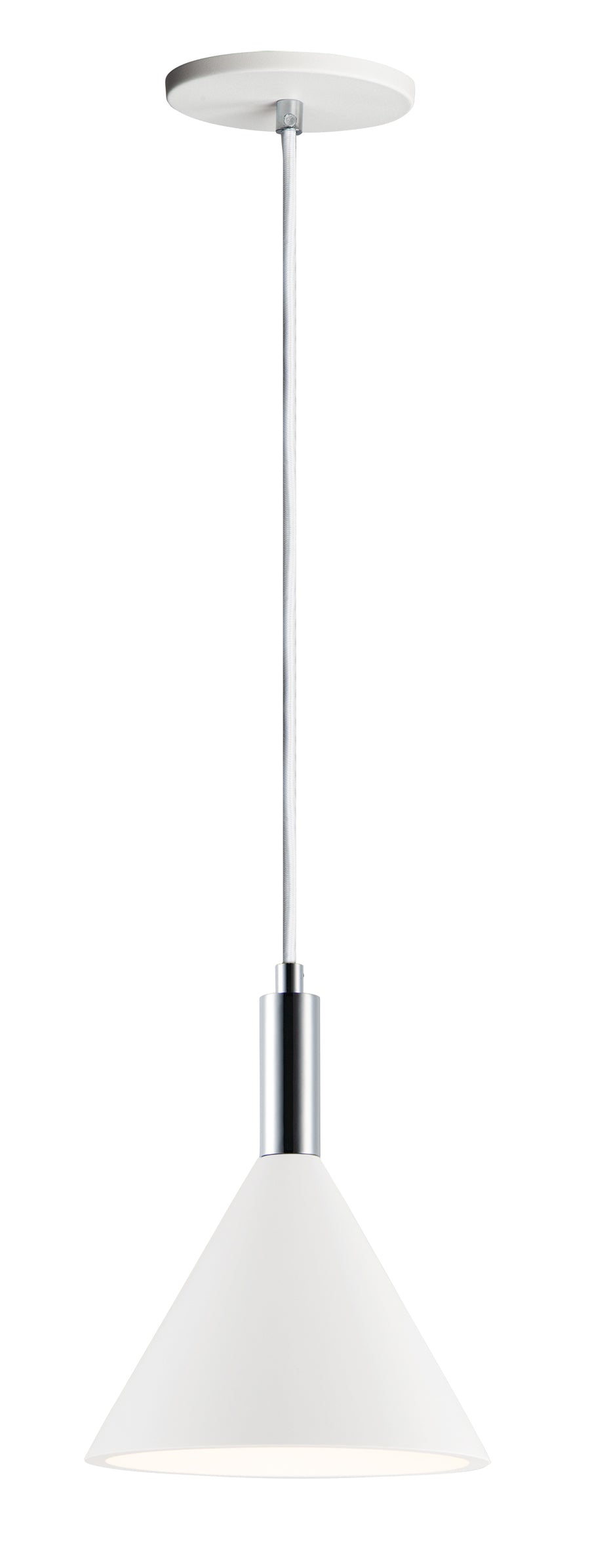 ET2 Lighting E25033-WTPC Single Pendant - White / Polished Chrome