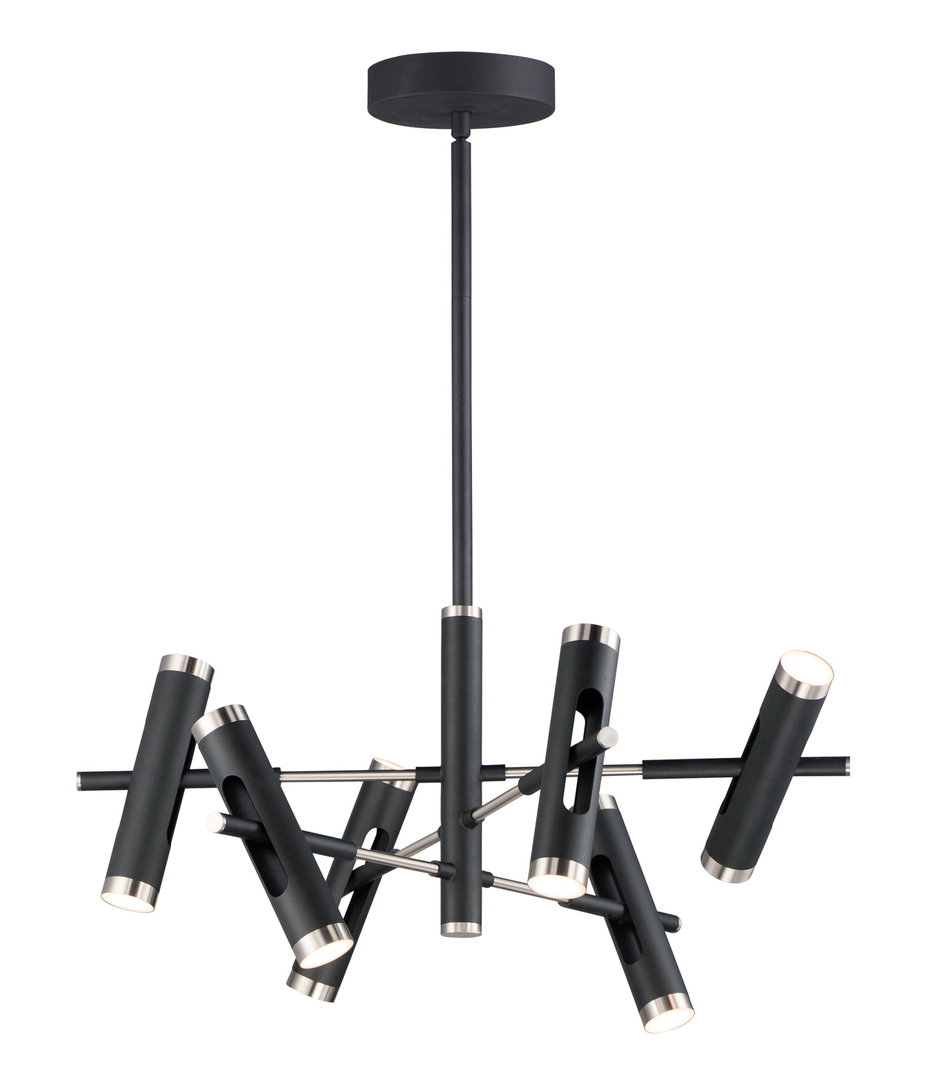 ET2 Lighting E25046-BKSN Multi-Light Pendant - Black / Satin Nickel