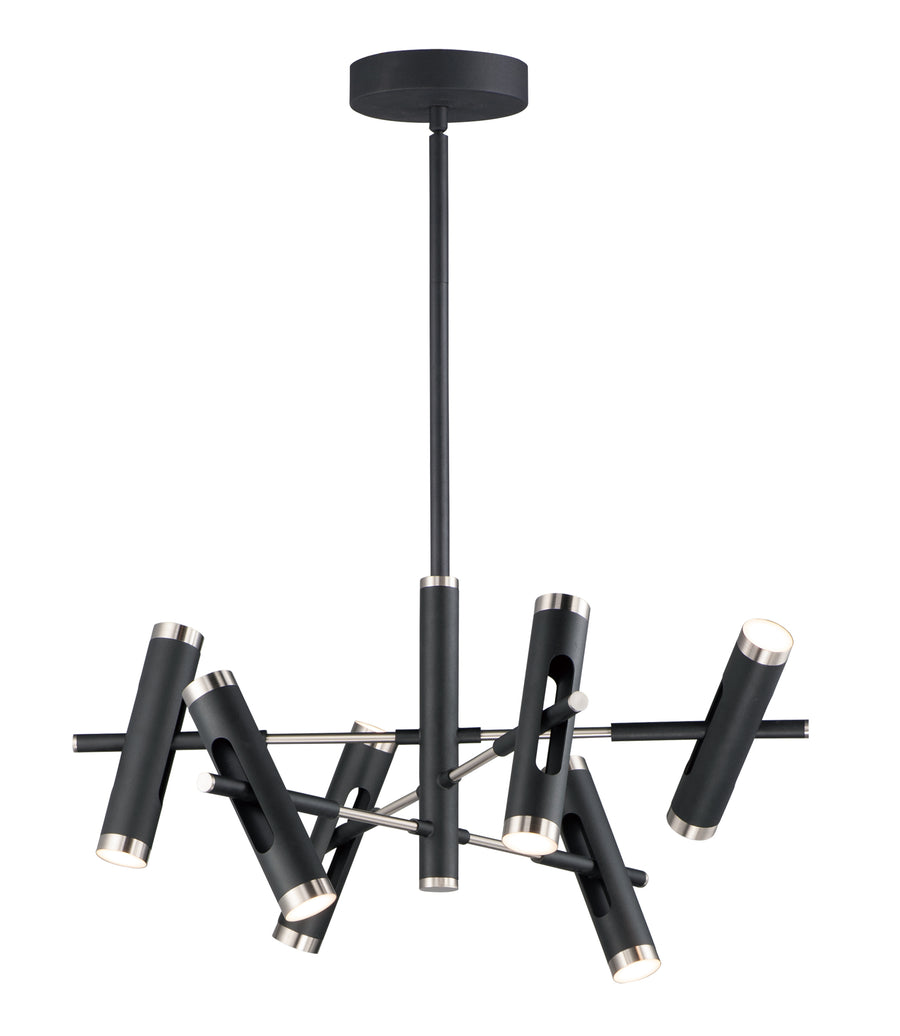 ET2 Lighting E25046-BKSN Multi-Light Pendant - Black / Satin Nickel