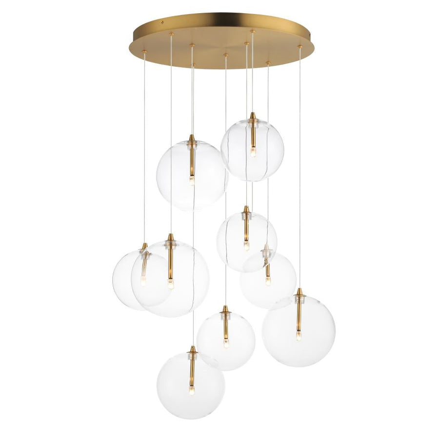 Natural Aged Brass Multi-Light Pendant - Global Collection - ET2 Lighting