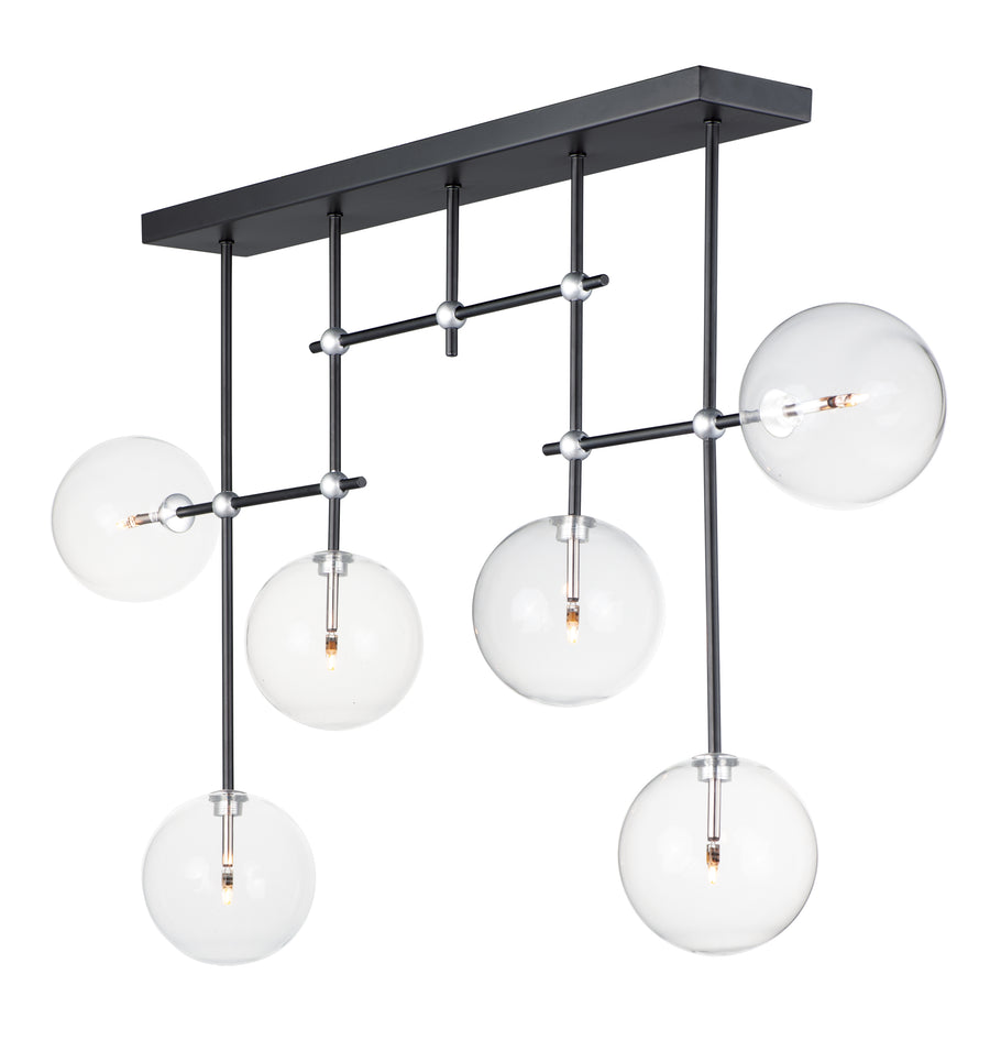 ET2 Lighting E25078-18BKSN Multi-Light Pendant - Black / Satin Nickel