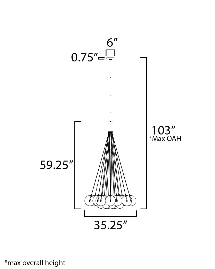 35.25 Inch Pendant – Black