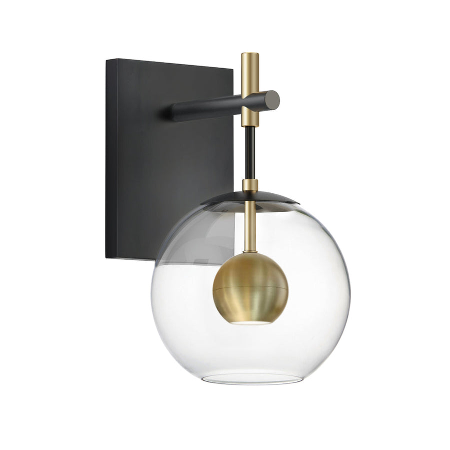 7 Inch Wall Sconce – Black / Natural Aged Brass