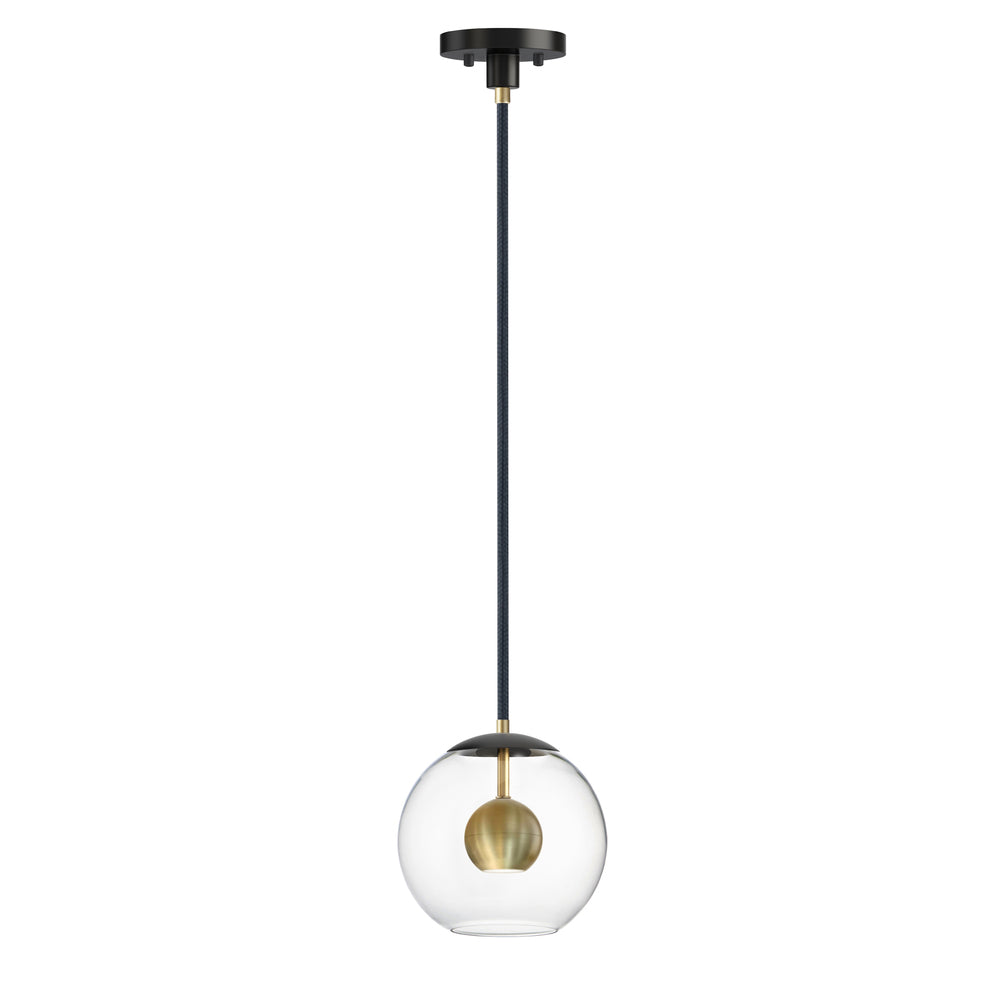 9 Inch Pendant – Black / Natural Aged Brass