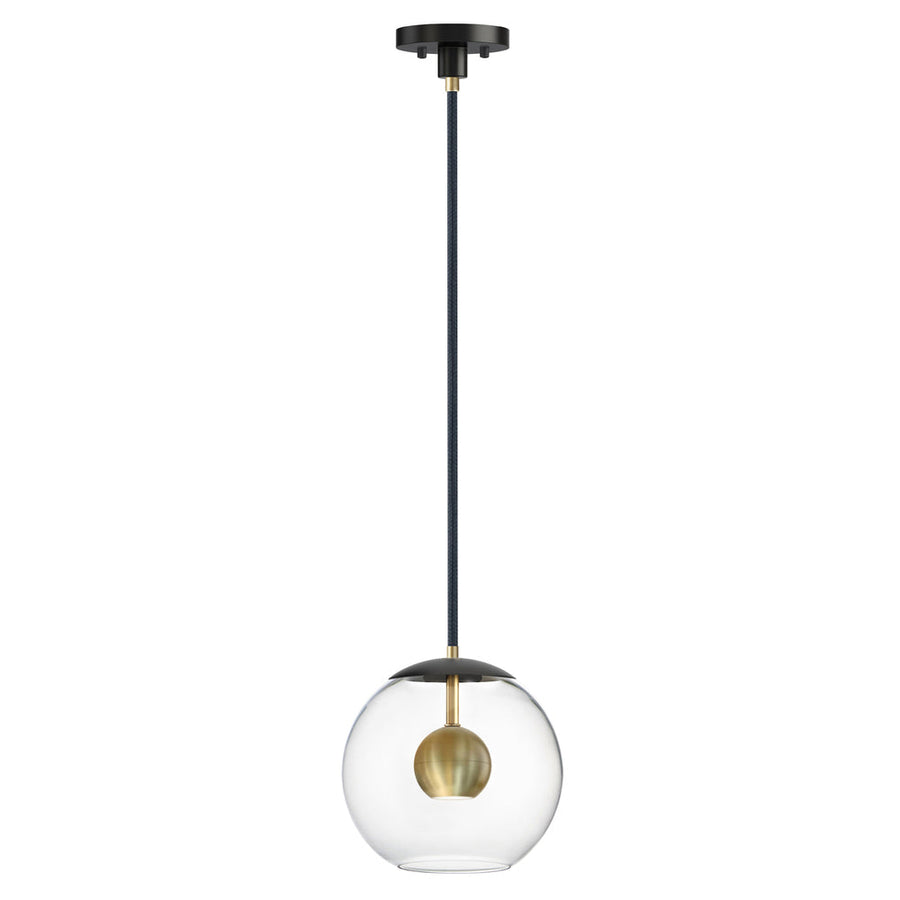 11 Inch Pendant – Black / Natural Aged Brass