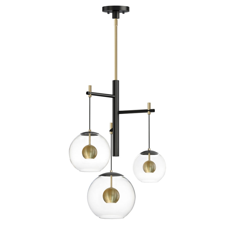 26 Inch Pendant – Black / Natural Aged Brass
