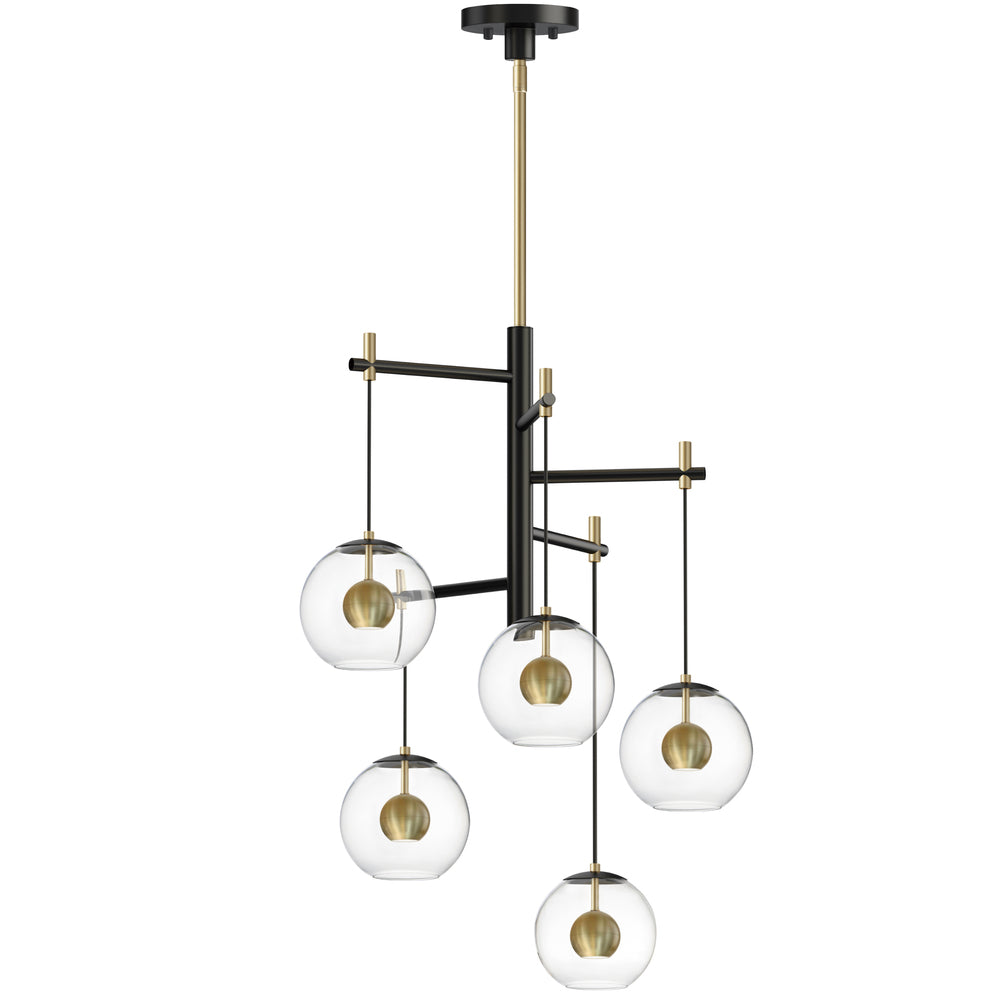 28 Inch Pendant – Black / Natural Aged Brass