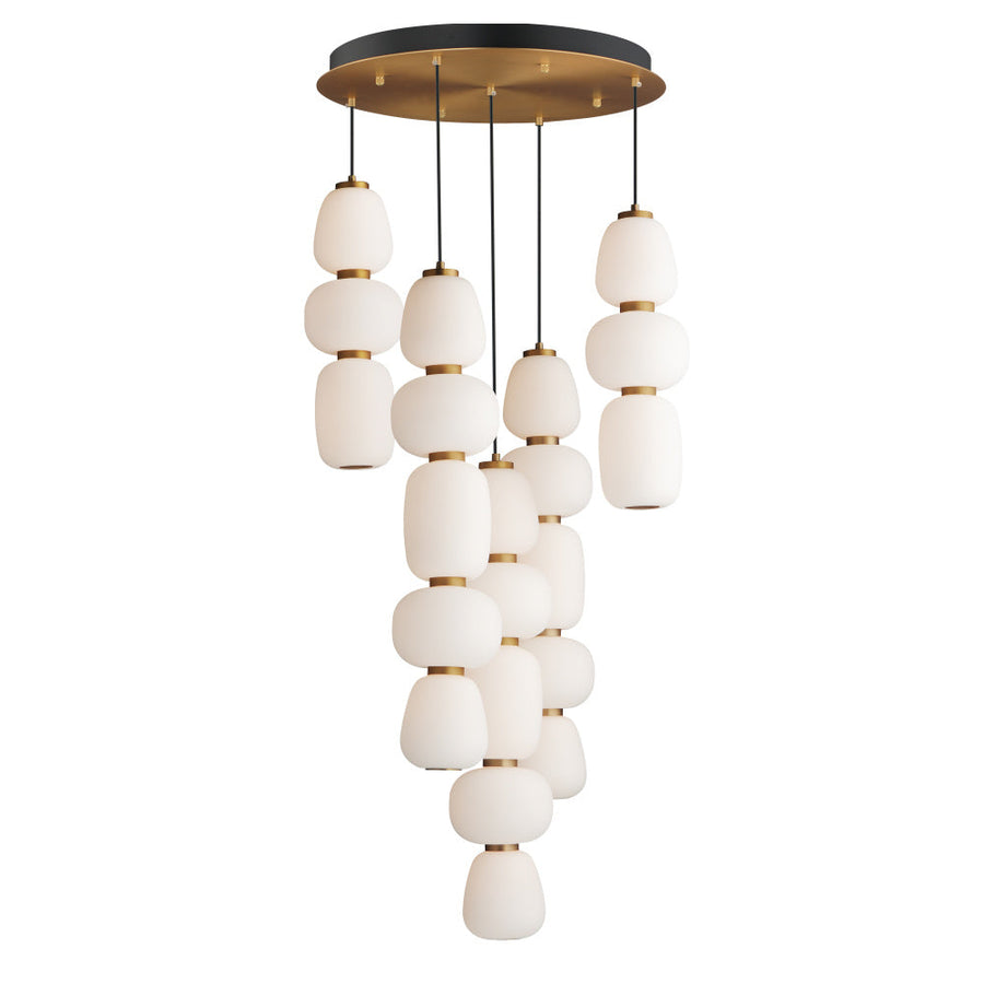 Soji 23.5 Inch Chandelier – Black / Gold – E25169-92BKGLD