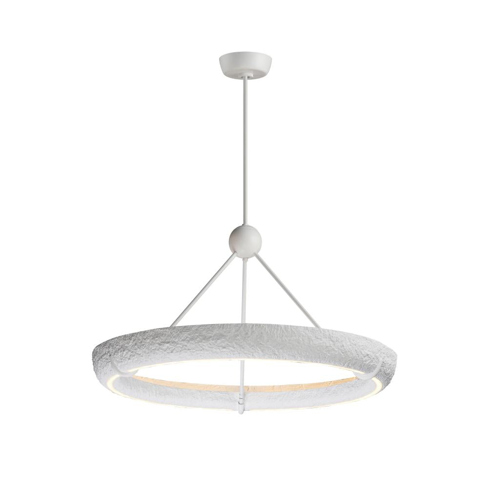 Geist 35.5 Inch Ring Pendant – Textured White – E25193-TW