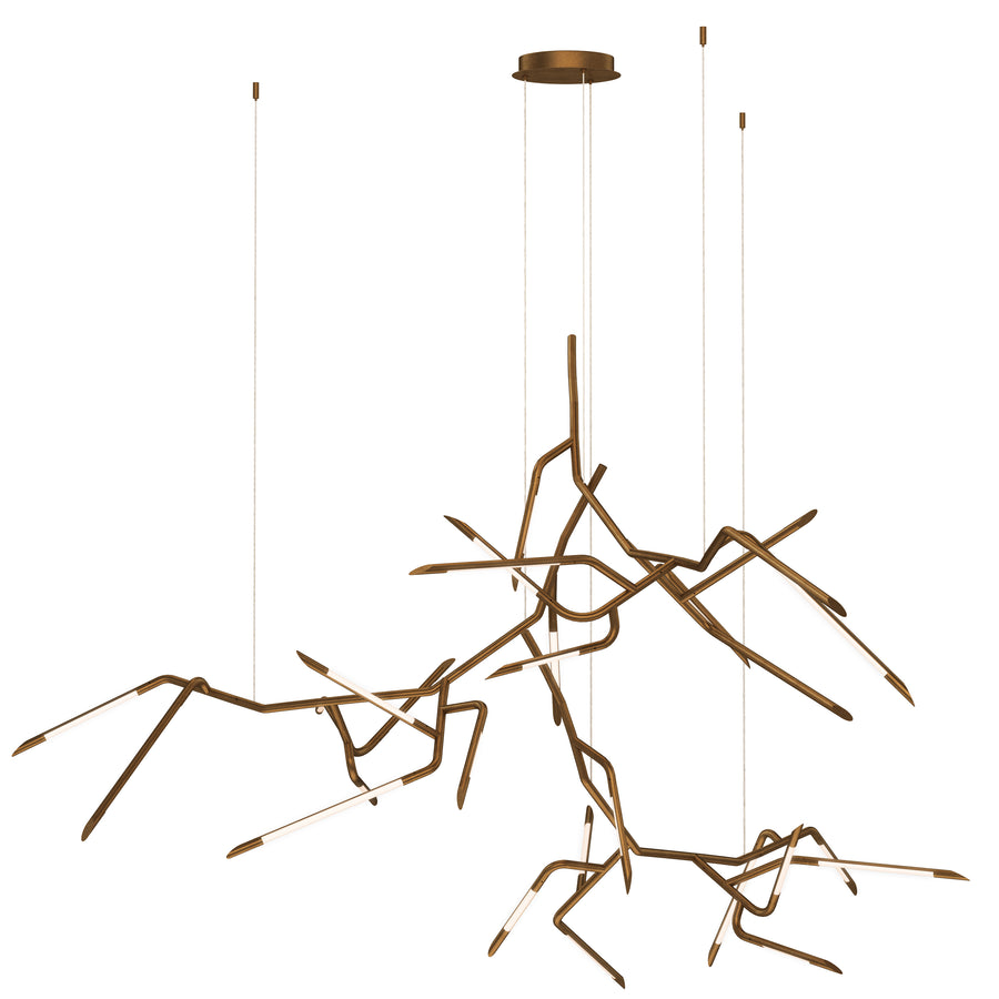 ET2 Lighting E25418-WBR Multi-Light Pendant - Weathered Brass