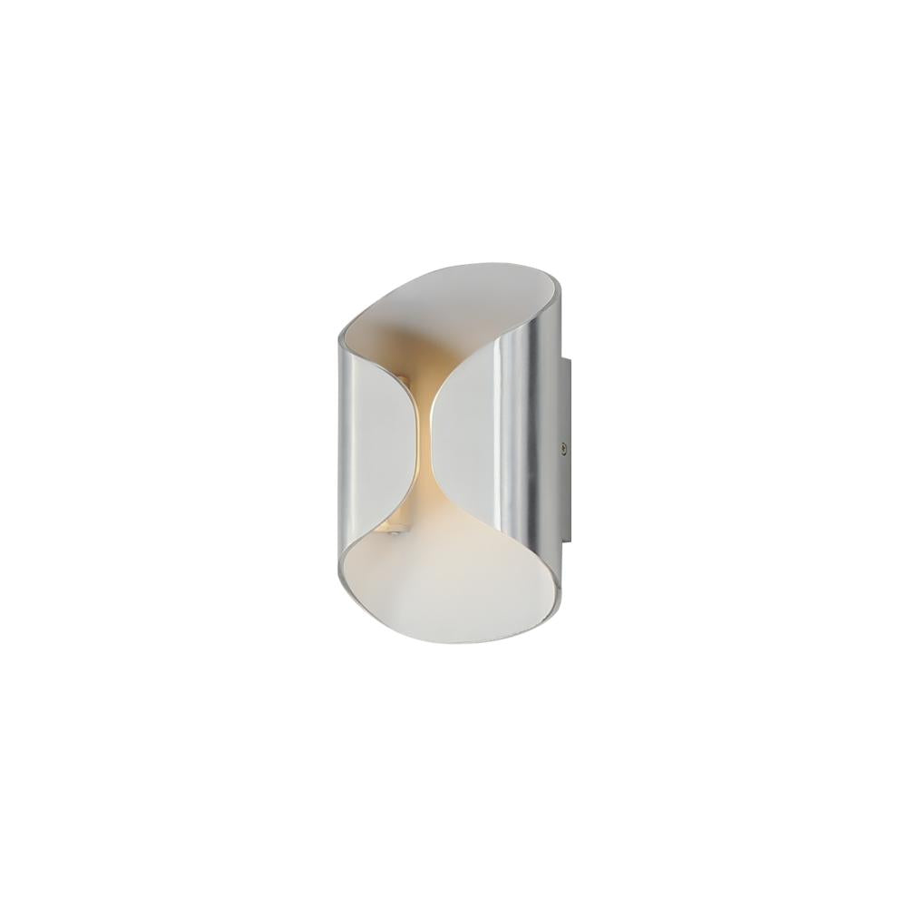 6.25 Inch Outdoor Wall Light – Satin Aluminum / White