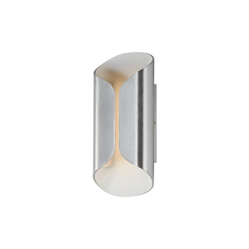 6.25 Inch Outdoor Wall Light – Satin Aluminum / White