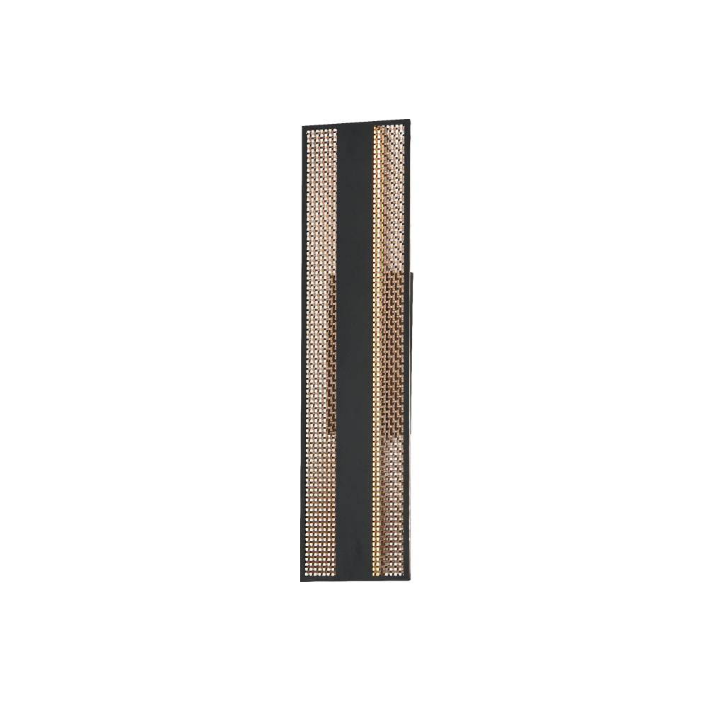 Interlace 6.5 Inch Outdoor Wall Sconce – Black/Aged Copper – E30292-ACPBK