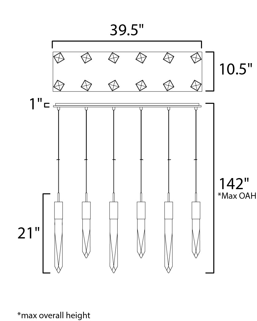 39.25 Inch Pendant – Polished Chrome